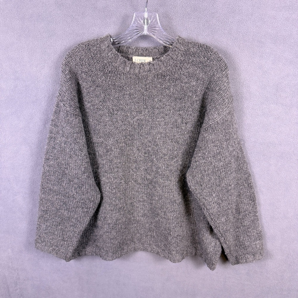 VTG J.Crew Wool Sweater Mens Small Gray Shetland Crewneck Pullover